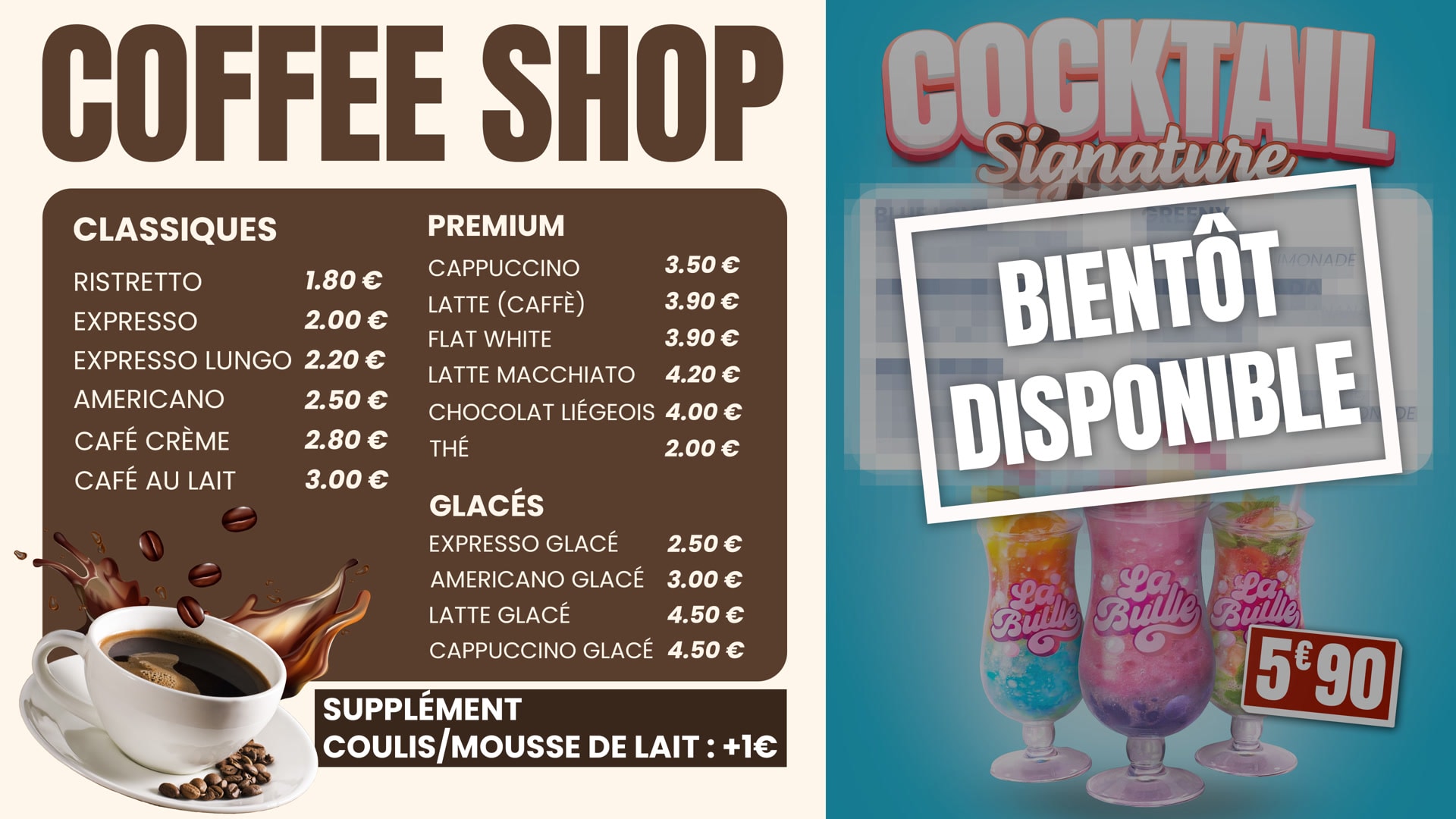 Menu digital — Bar à desserts